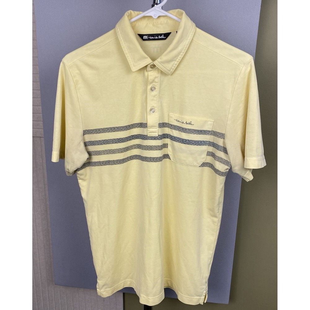 Travis Mathew Yellow Golf Polo Prestige  Performance Heather Golden haze‎ Sz S
